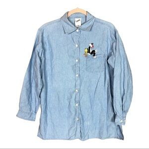 Vintage Tweety bird and Sylvester button up‎ top size small